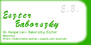 eszter baborszky business card